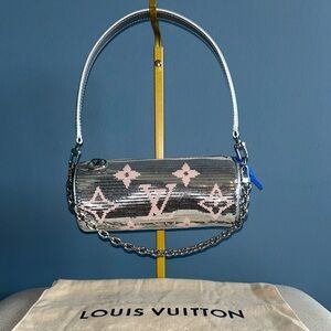 Louis Vuitton Special Edition Silver Sequin Papillon Bag